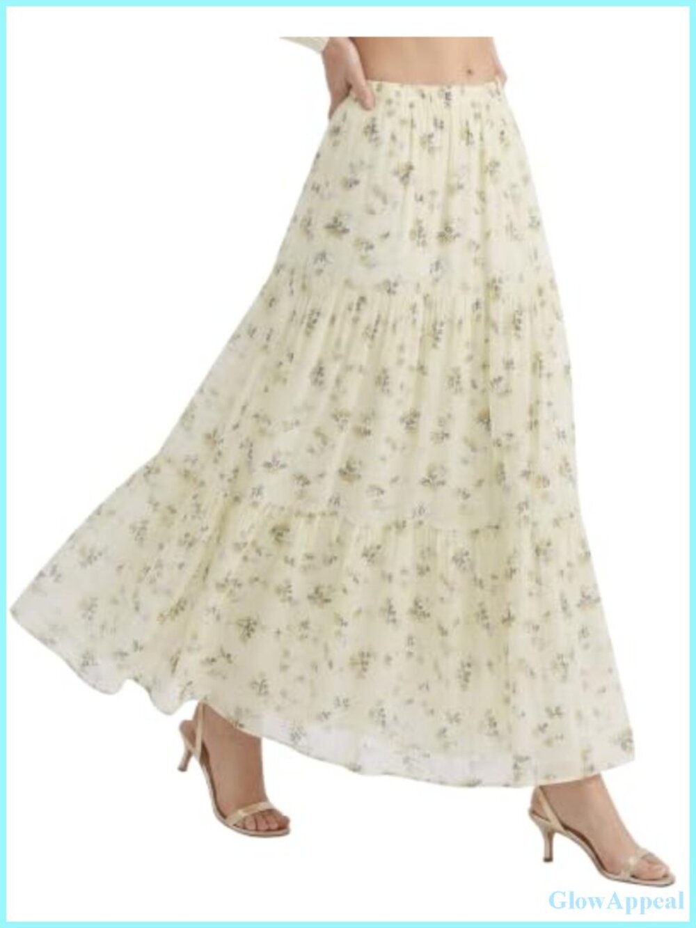 Women's Chiffon Flowy Maxi Skirt High Waisted Pleated A-Line with Lining